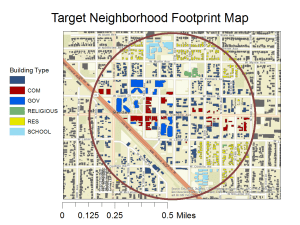 Target Neighborhood Map with zoning identified