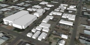 3D Model of Buildings in Target Area using SketchUp